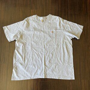 Carhartt Men’s Gray Pocket T-Shirt Size 5XL Cotton Workwear Tee